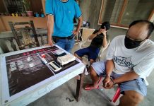 Seafarer, student fall in drug bust Drug suspects John Winston Porras and Fritz Simbre look on as a police operative presents the items recovered from a buy-bust operation in Barangay Poblacion, Leganes, Iloilo. Porras and Simbre face a charge for violation of the Comprehensive Dangerous Drugs Act of 2002. IAN PAUL CORDERO/ PN