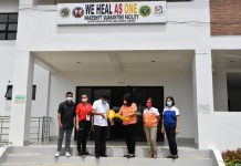 Nueva Valencia gets new quarantine facility DPWH 6 Regional Director Lea Delfinado (third from right) gives the symbolical key to Nueva Valencia Mayor Emmanuel Galila to officially turn over the quarantine facility to the local government unit. Photos by M. Sedicol and S. Jimenez