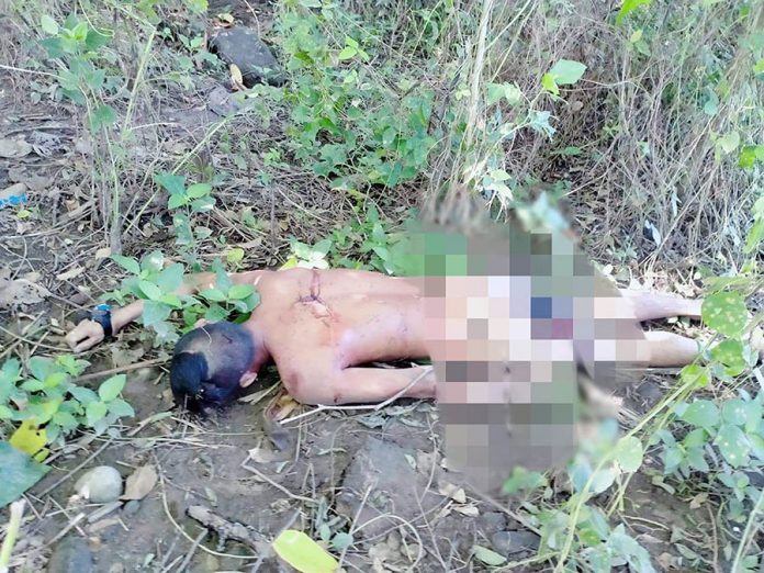 stabbed construction worker found dead Construction worker Gerel Laudato lies lifeless in a grassy portion near their bunkhouse in Barangay Bongsod, Sibalom, Antique around 6:25 a.m. on Oct. 1. STEPHEN LOUIE CHECA/PN