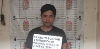 Ernesto Bolivar, a resident of Pototan, Iloilo, is currently the Police Regional Office 6’s No. 1 drug suspect. He has been at large since 2016.