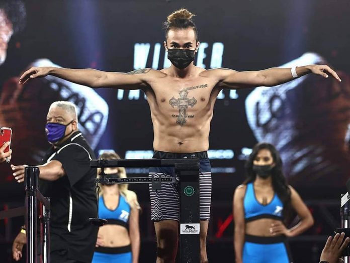 boxing Pinoy boxer John Vincent Moralde suffered a devastating first round stoppage defeat to Mexican Jose Enrique Vivas at The Bubble at MGM Grand Hotel and Casino in Las Vegas, Nevada on Saturday night. PHOTO COURTESY OF SANMAN PROMOTIONS