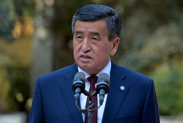 kyr Kyrgyzstan’s President Sooronbay Jeenbekov speaks after a vote at parliamentary election in Bishkek, Kyrgyzstan Oct. 4, 2020. SULTAN DOSALIEV/KYRGYZ PRESIDENTIAL PRESS SERVICE/REUTERS