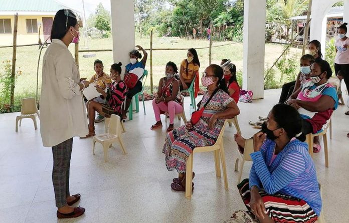 Members of the Ati community in Guimaras attend an orientation on a new alternative livelihood training – citronella mosquito oil repellent production. DOLE-6 PHOTO