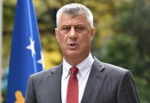 Kosovo President Thaci. Photo courtesy of Reuters