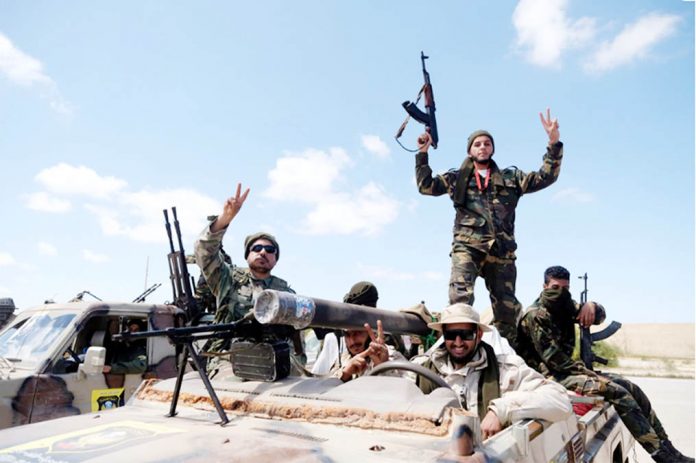 Libyan National Army members head out of Benghazi to reinforce troops advancing towards Tripoli, in Benghazi, Libya. Esam Omran Al-Fetori Reuters Libyan National Army members head out of Benghazi to reinforce troops advancing towards Tripoli, in Benghazi, Libya. Esam Omran Al-Fetori. Reuters