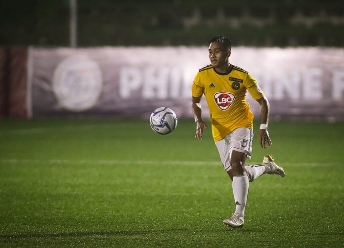 football Forward Eric Giganto and the Kaya Futbol Club-Iloilo will aim for their third straight win in the 2020 Philippines Football League this afternoon against the dangerous Stallion Laguna FC. KAYA-ILOILO PHOTO