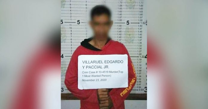 fugitive Edgardo Villaruel, 35, is listed as the most wanted fugitive in the municipal police station of San Enrique, Iloilo. He was arrested around 12:30 a.m. on Monday. SAN ENRIQUE POLICE STATION