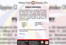 PUBLIC ADVISORY from PCSO