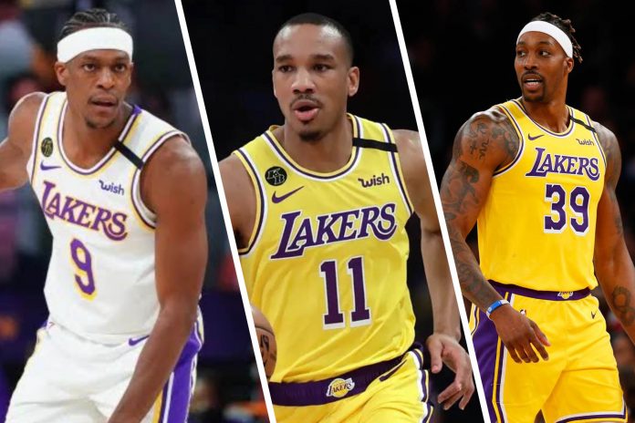 Los Angeles Lakers saw their championship roster diminish as veteran players Rajon Rondo (left), Avery Bradley (center) and Dwight Howard move to Atlanta Hawks, Miami Heat and Philadelphia 76ers, respectively. PHOTOS COURTESY OF GETTY IMAGES AND AP Los Angeles Lakers saw their championship roster diminish as veteran players Rajon Rondo (left), Avery Bradley (center) and Dwight Howard move to Atlanta Hawks, Miami Heat and Philadelphia 76ers, respectively. PHOTOS COURTESY OF GETTY IMAGES AND AP