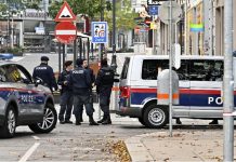 At least four people were “killed in cold blood” and 22 were injured in an attack that took place in six locations across the Austrian capital. AFP/GETTY IMAGES