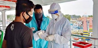 This man is a returning locally stranded individual. He is set to be swabbed by healthcare workers in Aklan. His specimen would be analyzed for the possible presence of SARS-CoV-2, the virus that causes coronavirus disease 2019.