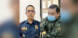 Police Brigadier General Rolando Miranda (left) is the new Police Regional Office 6 director. He is replacing Brigadier General Rene Pamuspusan (right). PRO-6