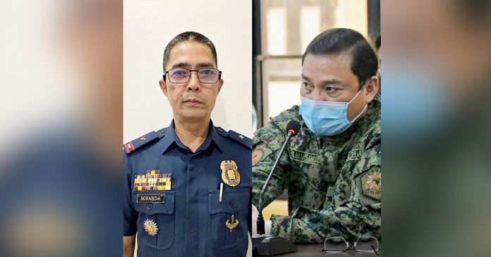 Miranda_Pamuspusan Police Brigadier General Rolando Miranda (left) is the new Police Regional Office 6 director. He is replacing Brigadier General Rene Pamuspusan (right). PRO-6