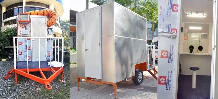 biz - dost The mobile contactless specimen collection booth developed by the Department of Science and Technology Region 6 in collaboration with the Iloilo Science and Technology University Main Campus