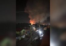 Night fire razes two houses, warehouse Smoke and flames billow from houses razed by fire in Barangay Monica Blumintritt, Iloilo City around 10 p.m. on Dec. 21. IAN PAUL CORDERO/PN