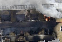 Man indicted over Kyoto Animation arson attack that killed 36 An aerial view shows smoke and flame rise from the three-story Kyoto Animation building which was torched in Kyoto, western Japan, in this photo taken on July 18, 2019. KYODO VIA REUTERS