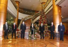 ‘Together as one’: Megaworld Hotels hold Christmas Tree Lighting event Megaworld Hotels executive and general managers for the symbolic Tree Lighting at Eastwood Richmonde Hotel (from left): Jeremy Go, resident manager Hotel Lucky Chinatown; Joe Fijardo, general manager Kingsford Hotel Manila; Jorold Montelibano, general manager Richmonde Hotel Ortigas; Cleofe Albiso, group general manager Megaworld Hotels; Jun Justo general manager Eastwood Richmonde Hotel; Oliver Esguerra, general manager Twin Lakes Hotel Tagaytay; Avinash Menon, Area general manager, Belmont Hotel Manila and Savoy Hotel Manila.
