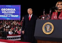 Trump presses Georgia guv to help overturn result First Lady Melania Trump introduces President Trump at a campaign rally in Valdosta, Georgia. REUTERS