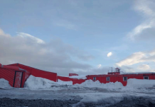 Chile rattled by tremors, downgrades tsunami warning Chile's Bernardo O'Higgins army base is seen at Antarctica (undated). Chilean Navy/Handout via REUTERS