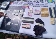 11 sachets of ‘shabu’ seized in Arevalo Efren Tugado, Ace Dale Segura and June Fedilla yielded these sachets of suspected shabu during an entrapment operation in Barangay Sto. Niño Sur, Arevalo, Iloilo City on Jan. 10. IAN PAUL CORDERO/PN BUSTED