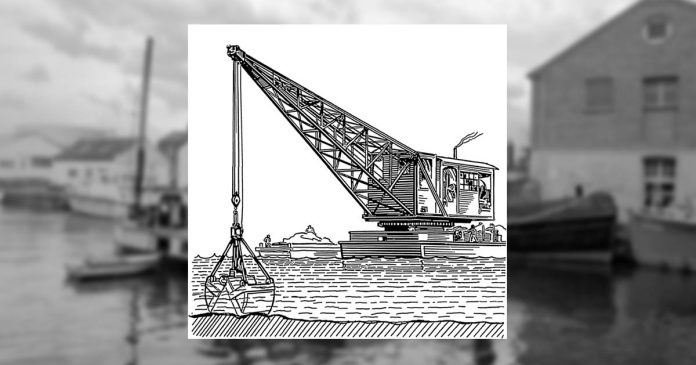 dredging Dredging. Background photo by Chris Allen.