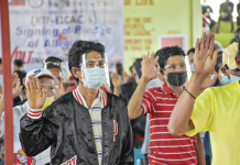 276 ex-rebels, supporters pledge loyalty to gov’t Over 200 former rebels and supporters from Tapaz, Capiz and Calinog, Iloilo take their oath of allegiance to the government during the “VOLTing in for Peace” facilitated by the Regional Task Force to End Local Communist Armed Conflict on Jan. 8. IPPO