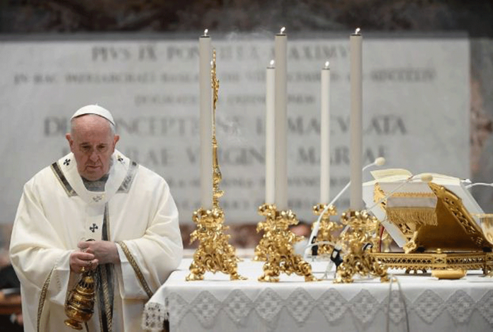 Pope Francis conducts a Mass for the Feast of Epiphany in St. Peter’s Basilica at the Vatican on Jan. 6, 2021. VATICAN MEDIA/HANDOUT VIA REUTERS/FILE Pope Francis conducts a Mass for the Feast of Epiphany in St. Peter’s Basilica at the Vatican on Jan. 6, 2021. VATICAN MEDIA/HANDOUT VIA REUTERS/FILE