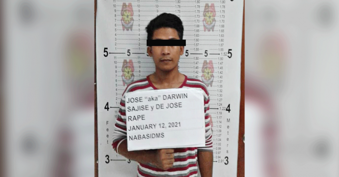 Rape suspect Jose Sajise of Nabas, Aklan gets ready for his mug shot at the Nabas, Aklan police station. NABAS PNP PHOTO Rape suspect Jose Sajise of Nabas, Aklan gets ready for his mug shot at the Nabas, Aklan police station. NABAS PNP PHOTO