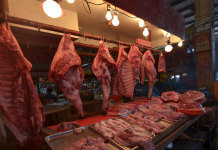 Meat products are displayed at Iloilo Terminal Market in Iloilo City. The African swine fever caused shortage of pork supply in the market which resulted to price increase. IAN PAUL CORDERO/PN