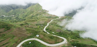 An aerial view of the road being constructed by the Department of Public Works and Highways, connecting the provinces of Iloilo and Antique. SEC. MARK VILLAR/FB