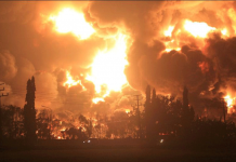Massive fire hits oil refinery in Indonesia Smoke rises during fire at Pertamina's oil refinery in Balongan, Indramayu regency, West Java province, Indonesia, March 29, 2021. ANTARA FOTO/DEDHEZ ANGGARA/ VIA REUTERS