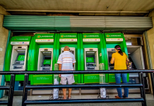 Be cautious in ATM transactions – BSP People transact at a bank’s automated teller machine terminal on Solis Street, Iloilo City. Beginning April 7, inter-bank ATM fees could go as high as P18. IAN PAUL CORDERO/PN