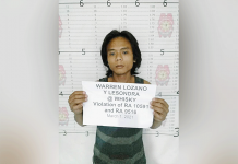 Warren Lozano, 26, a suspected member of the New People’s Army, was arrested in a joint police and military operation in Barangay Caradio-an, Himamaylan City, Negros Occidental on March 1. HIMAMAYLAN CITY PNP