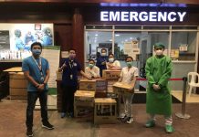 In 2020, medical staff of Chong Hua Hospital in Mandaue City, Cebu receive supplies from AboitizPower through its I-REACH program.