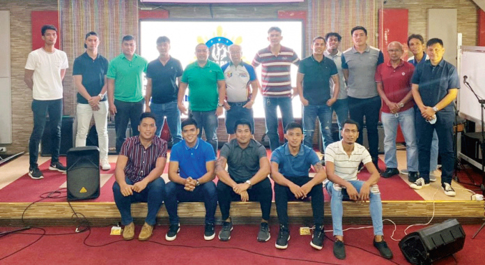 Sports-1 Negros Muscovados’ team owners, coaches, and players strike a pose during their recently held press launch. MPBL TEAM NEGROS/FACEBOOK