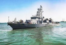 This is the USS Firebolt in Manama, Bahrain. The Firebolt fires warning shots when vessels of Iran's paramilitary Revolutionary Guard came too close to a recent patrol in the Persian Gulf, the United States Navy said Wednesday. SPC. CODY RICH/U.S. ARMY VIA AP