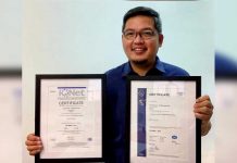AboitizPower Group Oil Business Unit President and Chief Operating Officer Aldo Ramos with the ISO 50001:2018 Certification.