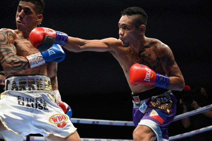 nietes Negrense boxer Donnie Nietes (right) gives a straight right-hand punch on the chin of Colombian fighter Pablo Carrillo (left) during their WBO international super flyweight bout on Sunday at Caesars Palace Bluewaters in Dubai, United Arab Emirates. D4G BOXING PROMOTIONS