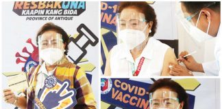“It’s my moral responsibility to show to the Antiqueños that we have to trust the vaccine,” according to Gov. Rhodora Cadiao, so she had herself vaccinated with Sinovac’s CoronaVac against coronavirus disease 2019. PHOTO FROM PIO ANTIQUE