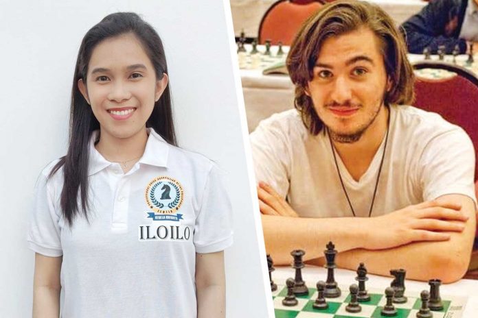 PCAP Cherry Ann Mejia (left) carries Iloilo Kisela Knights victory by winning her Blitz and Rapid event in PCAP’s GM Wesley So Cup on Saturday, while Steven Breckenridge (right) wins his two games for the Negros Kingsmen. FACEBOOK PHOTOS