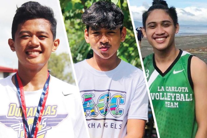 WV-feu Andrei Delicana (left), Gilmarjun Gadores (center), and Isaiah John Rico (right) are among the Western Visayas-based volleyball players recruited to play for the Far Eastern University Baby Tamaraws in the upcoming UAAP volleyball competition this year. FACEBOOK PHOTOS