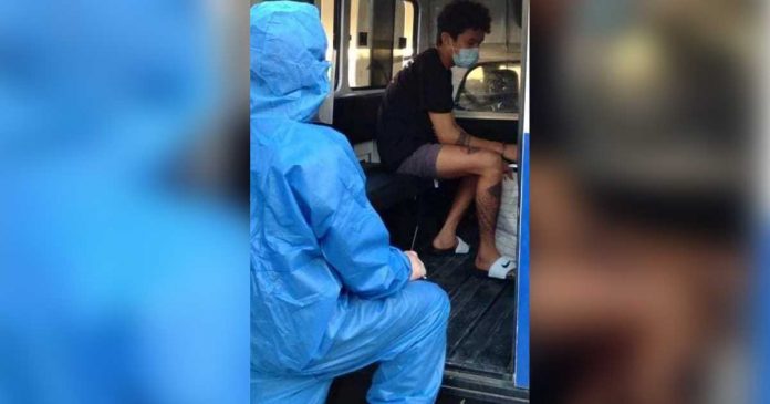 covid-positive-youth This 18-year-old youth offender is being transferred to the Bureau of Jail Management and Penology in Dumalag, Capiz after his second attempt to escape from an isolation facility. PHOTO FROM ROXAS CITY CRDDMO FACEBOOK PAGE
