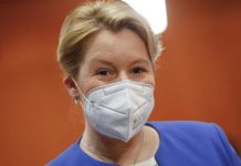German Minister for Family Affairs, Senior Citizens, Women and Youth, Franziska Giffey announces her resignation as a long-running controversy over allegations of plagiarism in her doctoral thesis nears its conclusion. AP