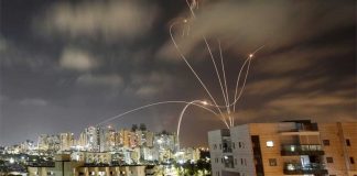 Israel’s Iron Dome anti-missile system – seen here over Ashkelon – aims to protect towns and cities from rockets. REUTERS