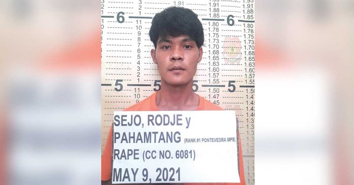 pontevedra-suspect Mugshot of Rodje Sejo, the No. 1 most wanted person in Pontevedra, Negros Occidental. Charged with rape, he was collared in Tanza, Cavite on May 9. PRO-6