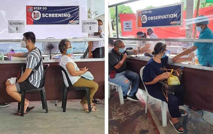 Residents of Hamtic, Antique have themselves vaccinated against coronavirus disease. PHOTOS FROM FACEBOOK PAGE OF MAYOR JUNJUN PACIFICADOR