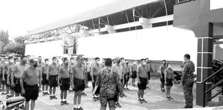 Policemen of Malay, Aklan undergo a briefing, in this undated photo.