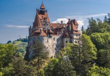 This 14th-century Romanian castle is believed to be the inspiration for Bram Stoker’s novel Dracula. GETTY IMAGES