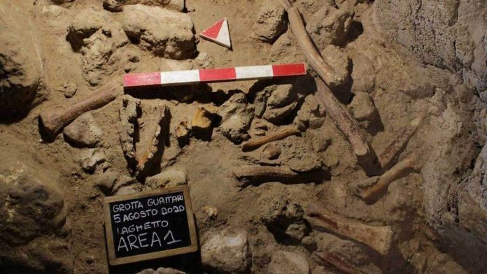 rome Neanderthal bones are discovered in a cave south of Rome. ITALIAN CULTURE MINISTRY/AFP/GETTY