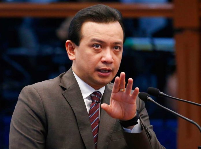 "Grabe mag-magic ito, grabe maglubid ng buhangin itong si Enrile. Lying comes out as naturally as breathing para kay Enrile," says former senator Antonio Trillanes IV. BULLIT MARQUEZ /AP